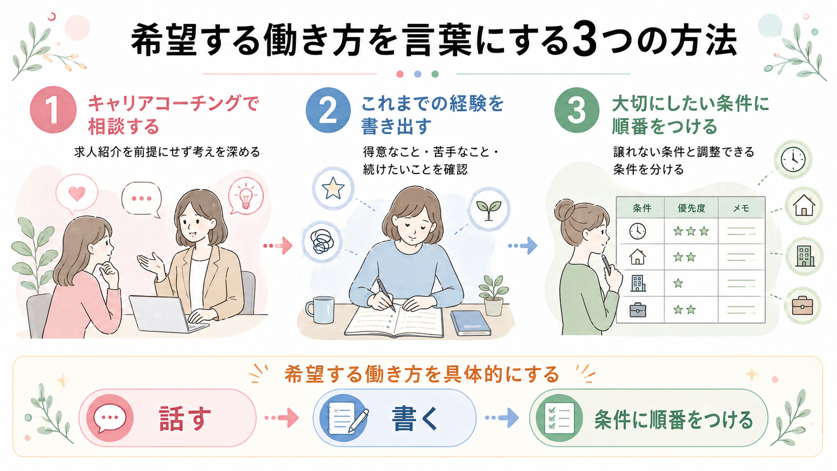 希望する働き方を言葉にする3つの方法