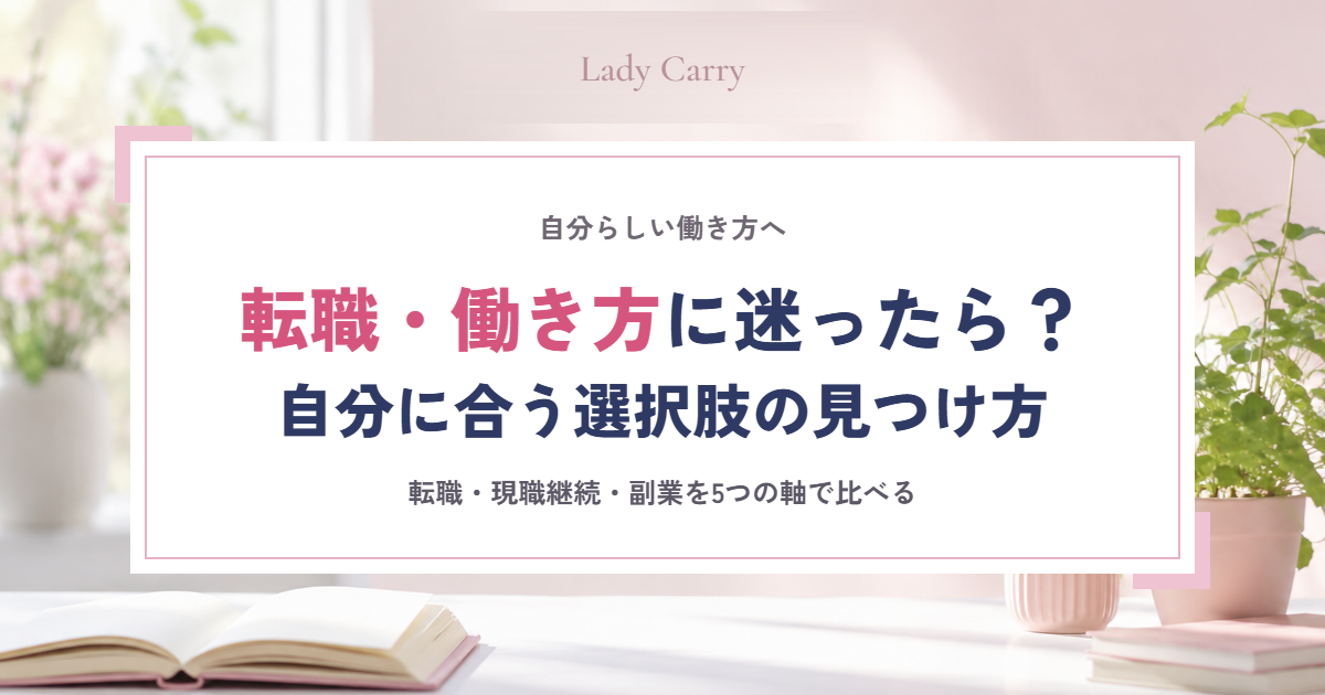 転職・働き方に迷ったら?自分に合う選択肢の見つけ方