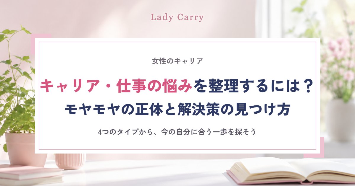 キャリア・仕事の悩みを整理するには？モヤモヤの正体と自分に合う解決策の見つけ方