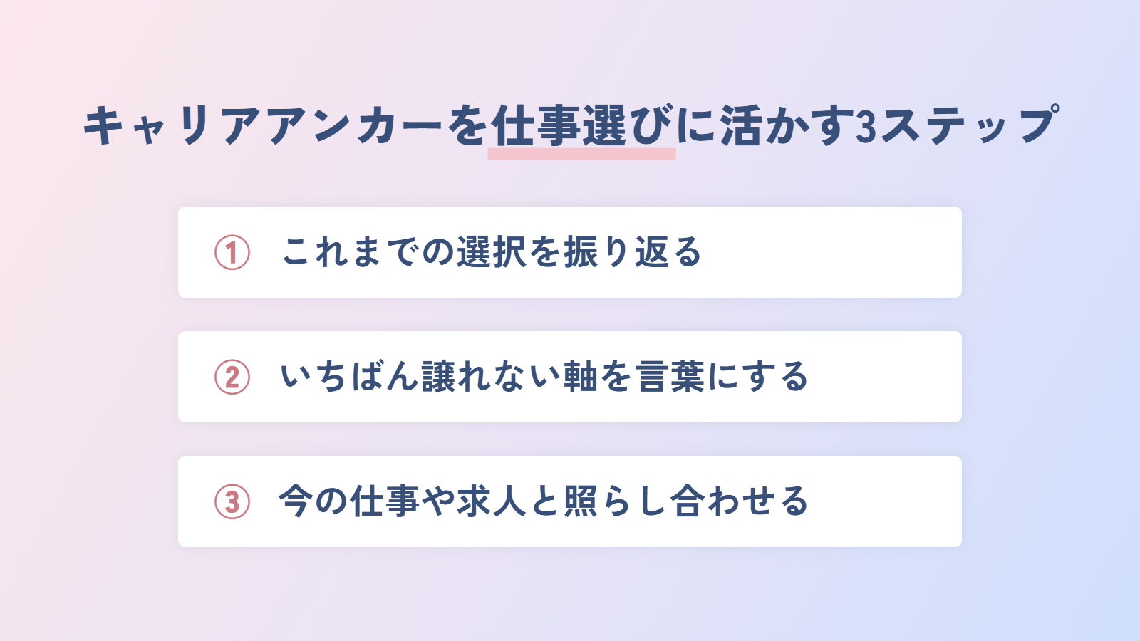 キャリアアンカーを仕事選びに活かす3ステップ