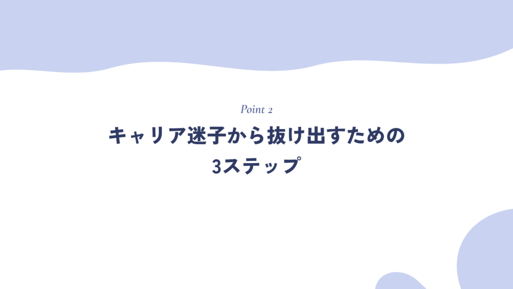 キャリア迷子から抜け出すための3ステップ