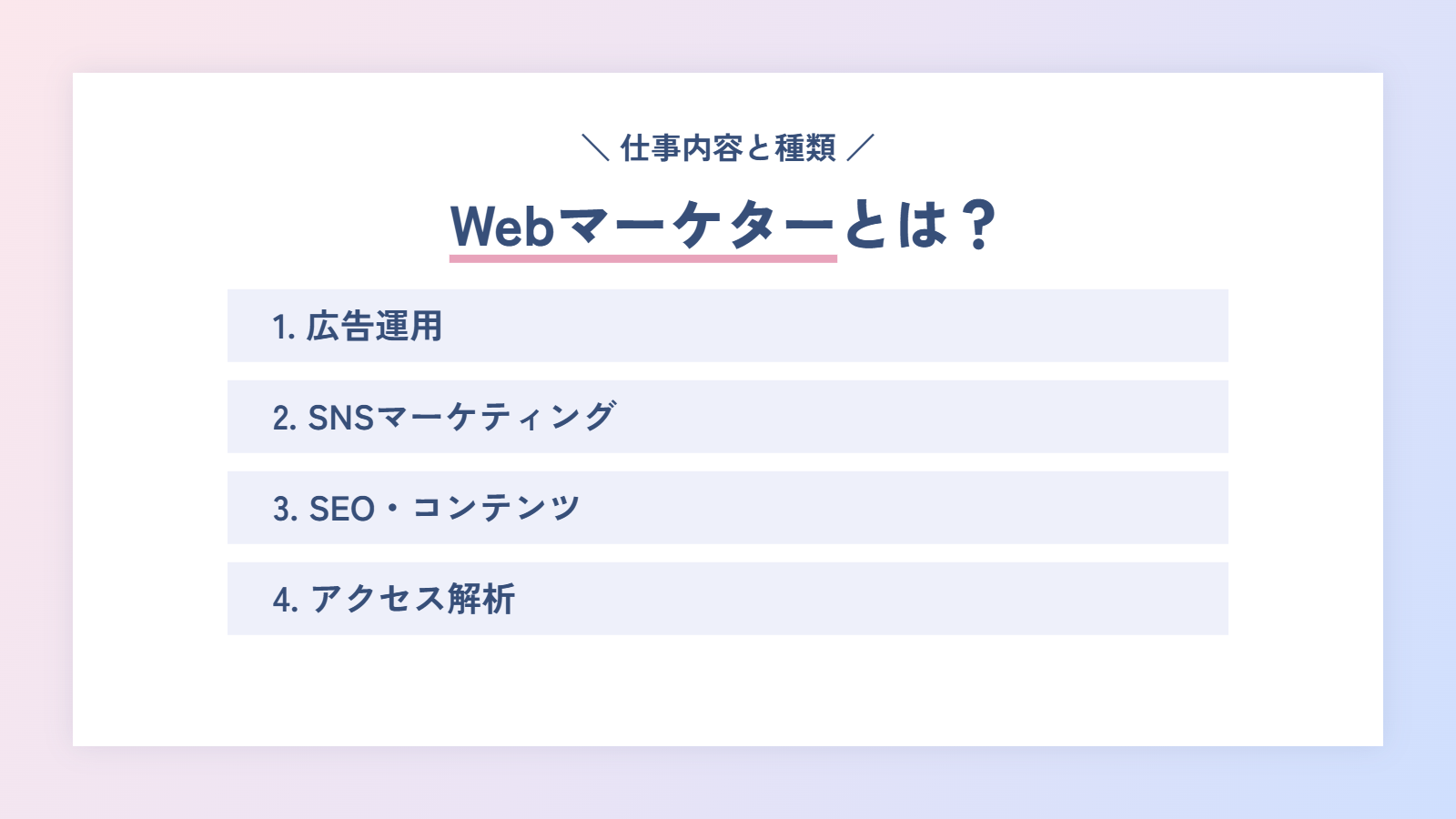 Webマーケターとは?仕事内容と主な種類