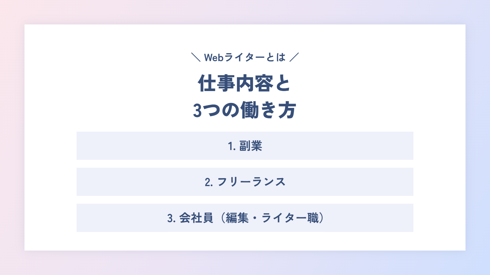 Webライターとは?仕事内容と働き方