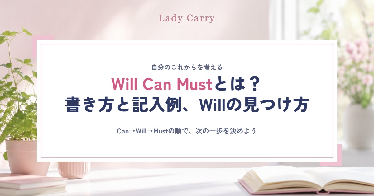 Will Can Mustとは?書き方と記入例|Willがわからないときの見つけ方3ステップ